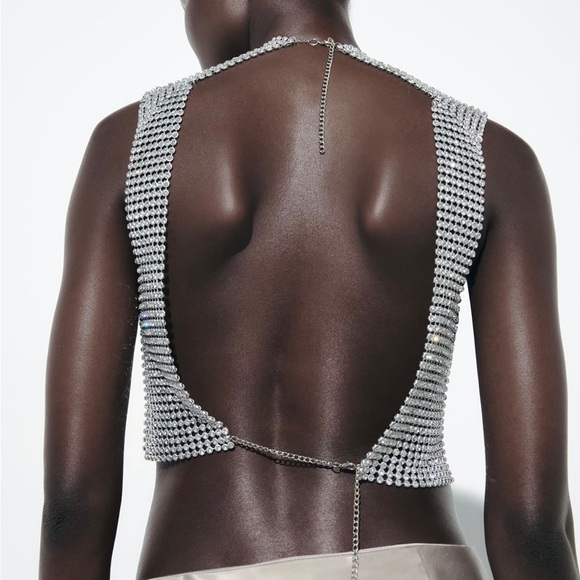 Zara Open Back Rhinestone Top - Picture 6 of 9